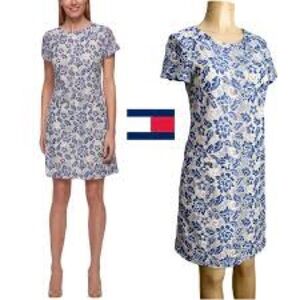 Tommy Hilfiger Floral Blue and White Dress